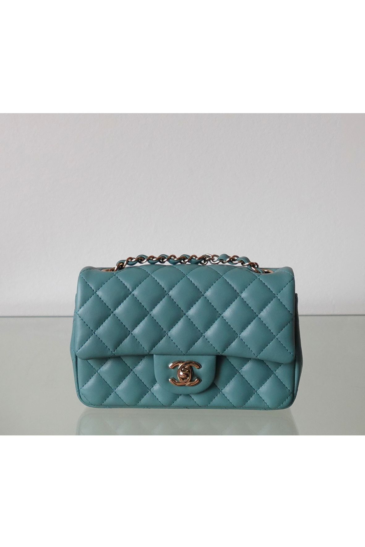 Chanel Timeless bag aqua green