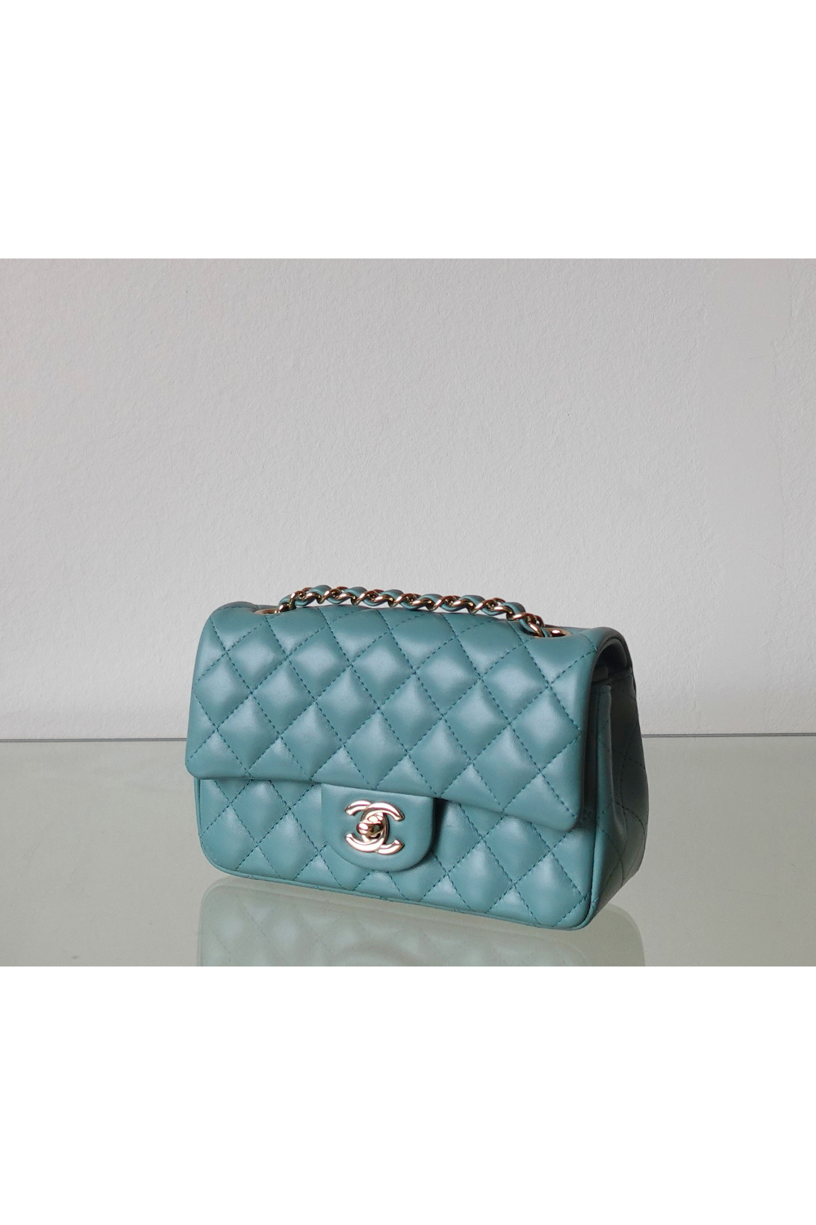 Chanel Timeless bag aqua green
