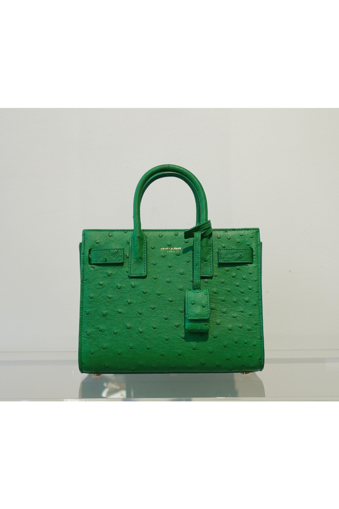 Sac De Jour In Ostriche Leather Green Nano - New Unworn