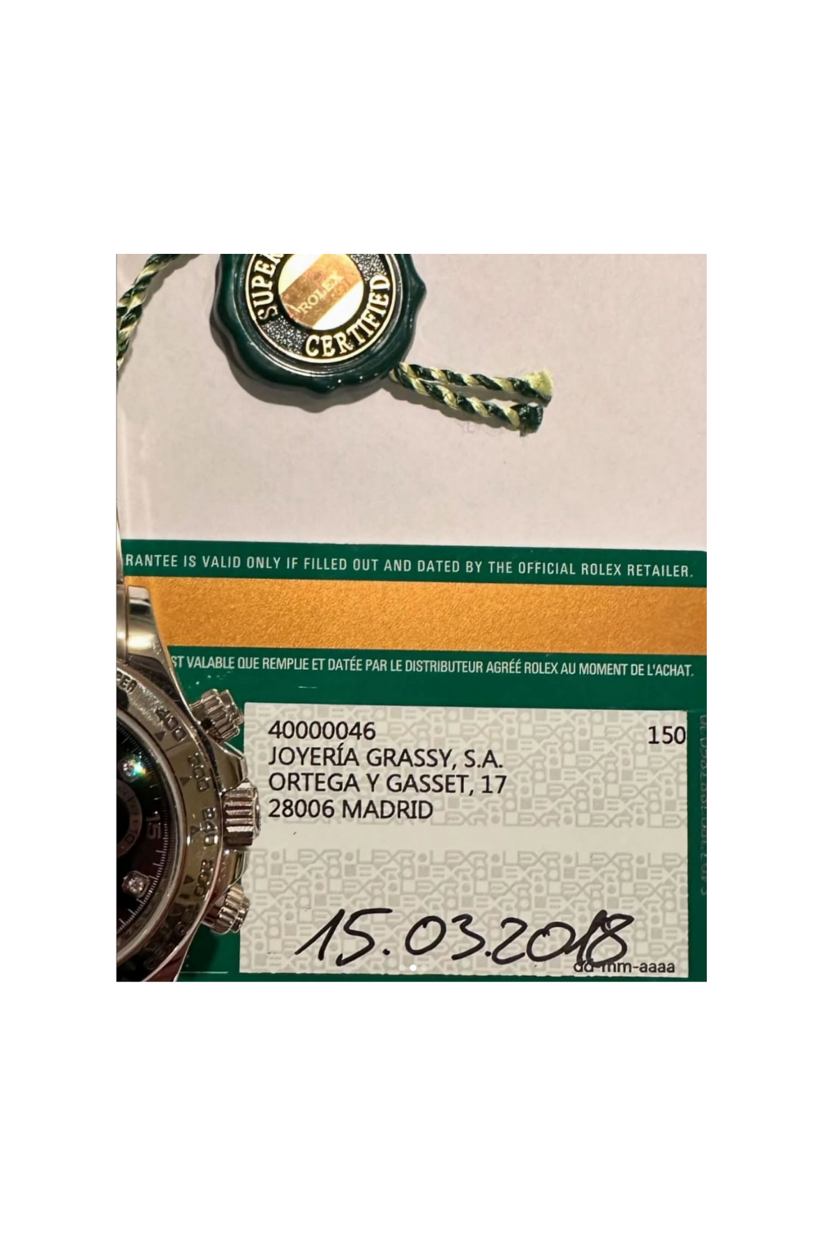 Rolex Daytona Diamond Dial White Gold - 2018