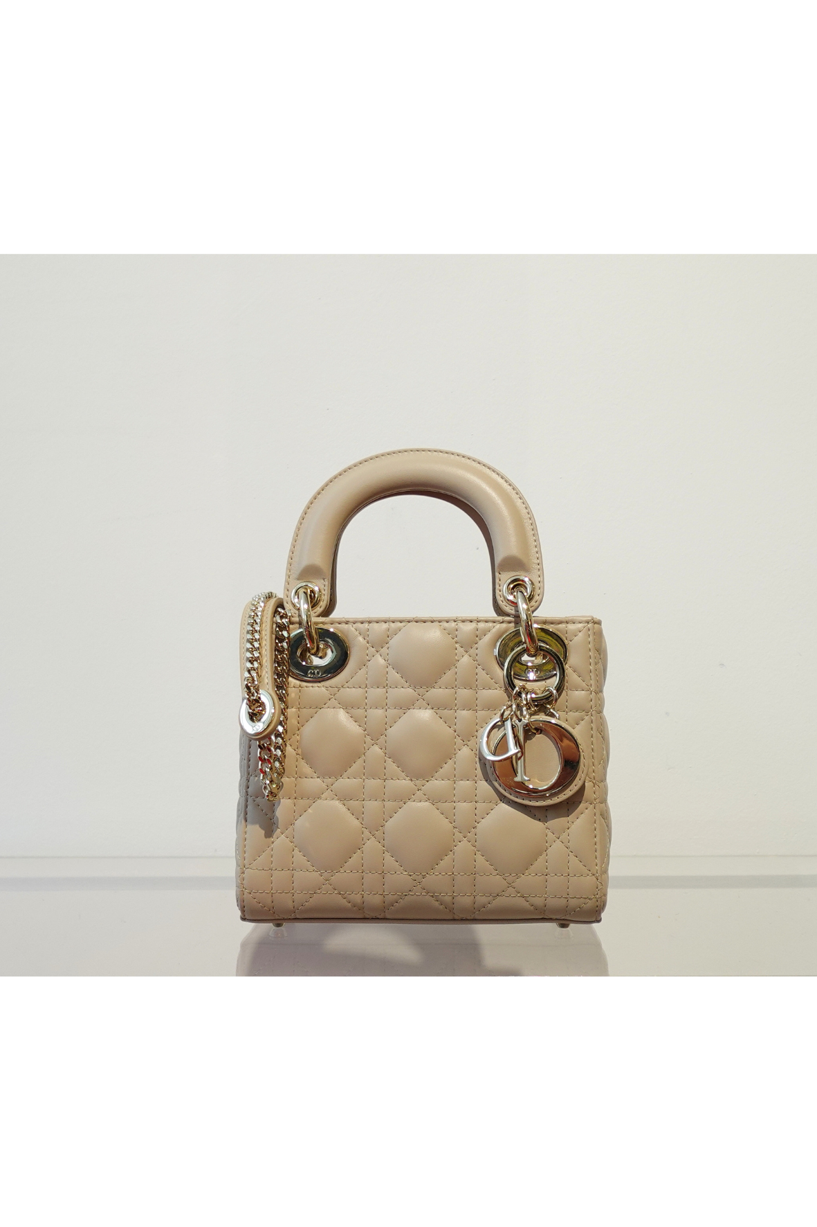 Mini Lady Dior Bag Powder Beige Cannage Lambskin - New Unworn