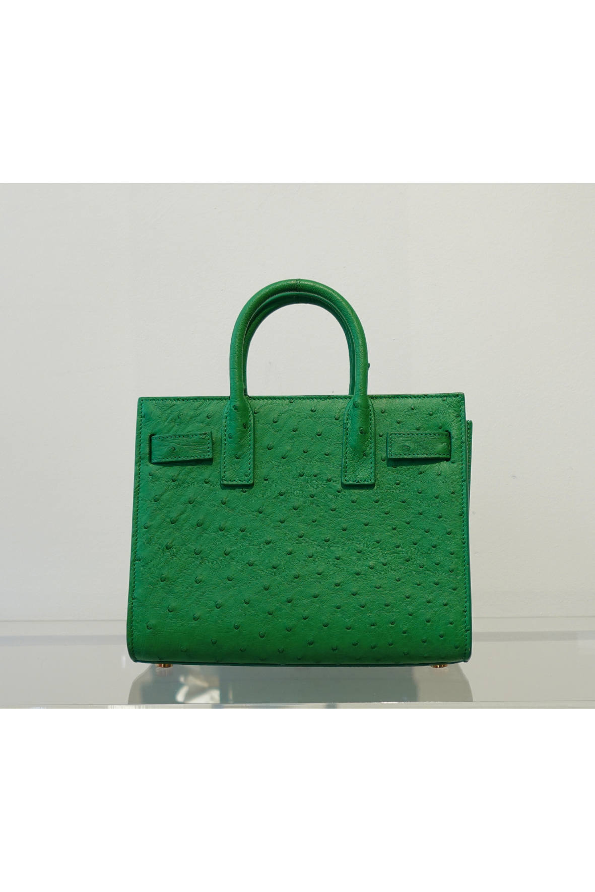Sac De Jour In Ostriche Leather Green Nano - New Unworn
