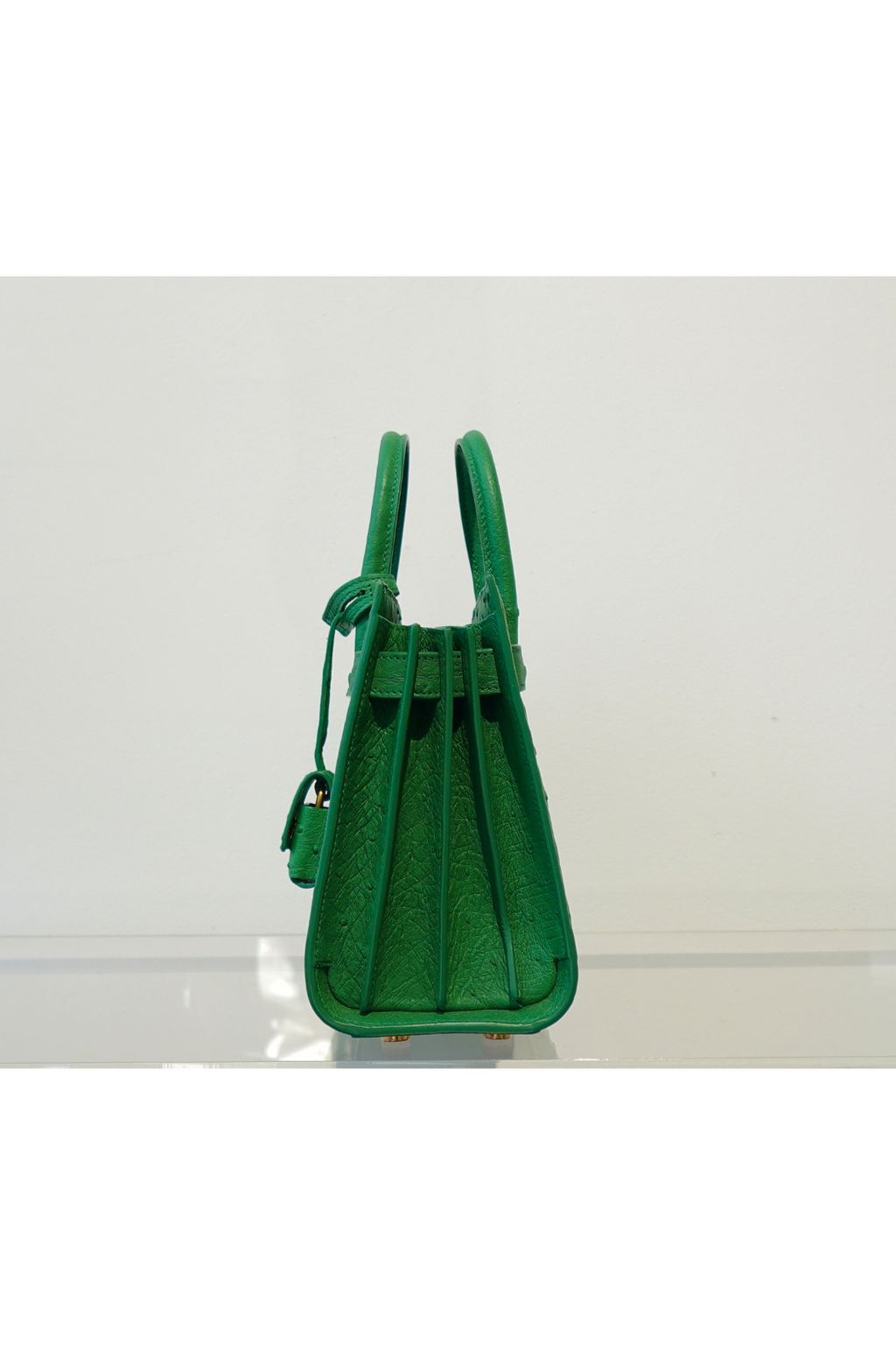 Sac De Jour In Ostriche Leather Green Nano - New Unworn