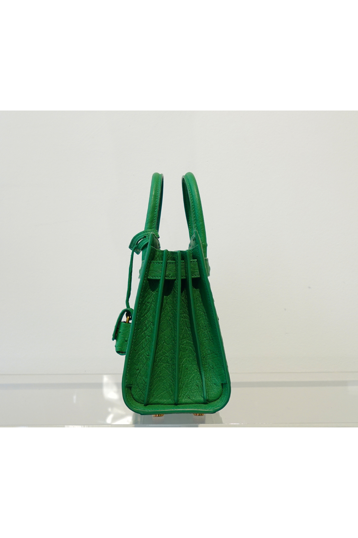 Sac De Jour In Ostriche Leather Green Nano - New Unworn
