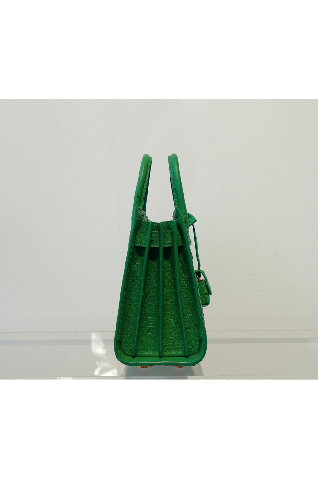 Sac De Jour In Ostriche Leather Green Nano - New Unworn
