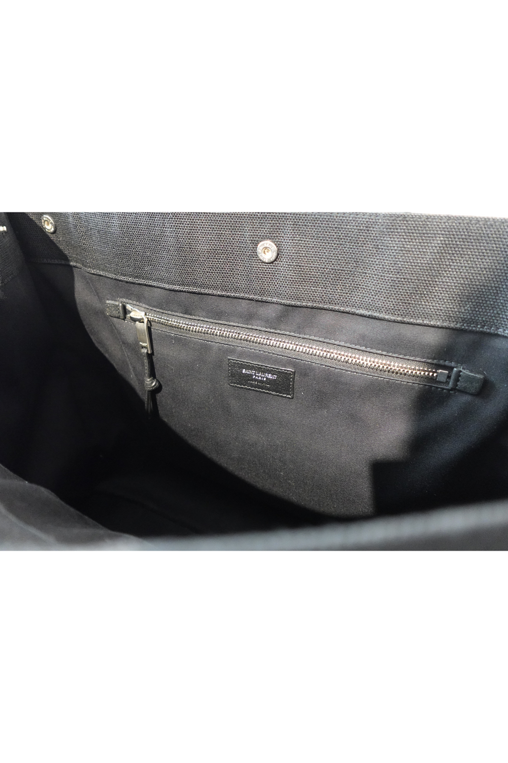 Saint Laurent Raffia Rive Gauche Tote Black