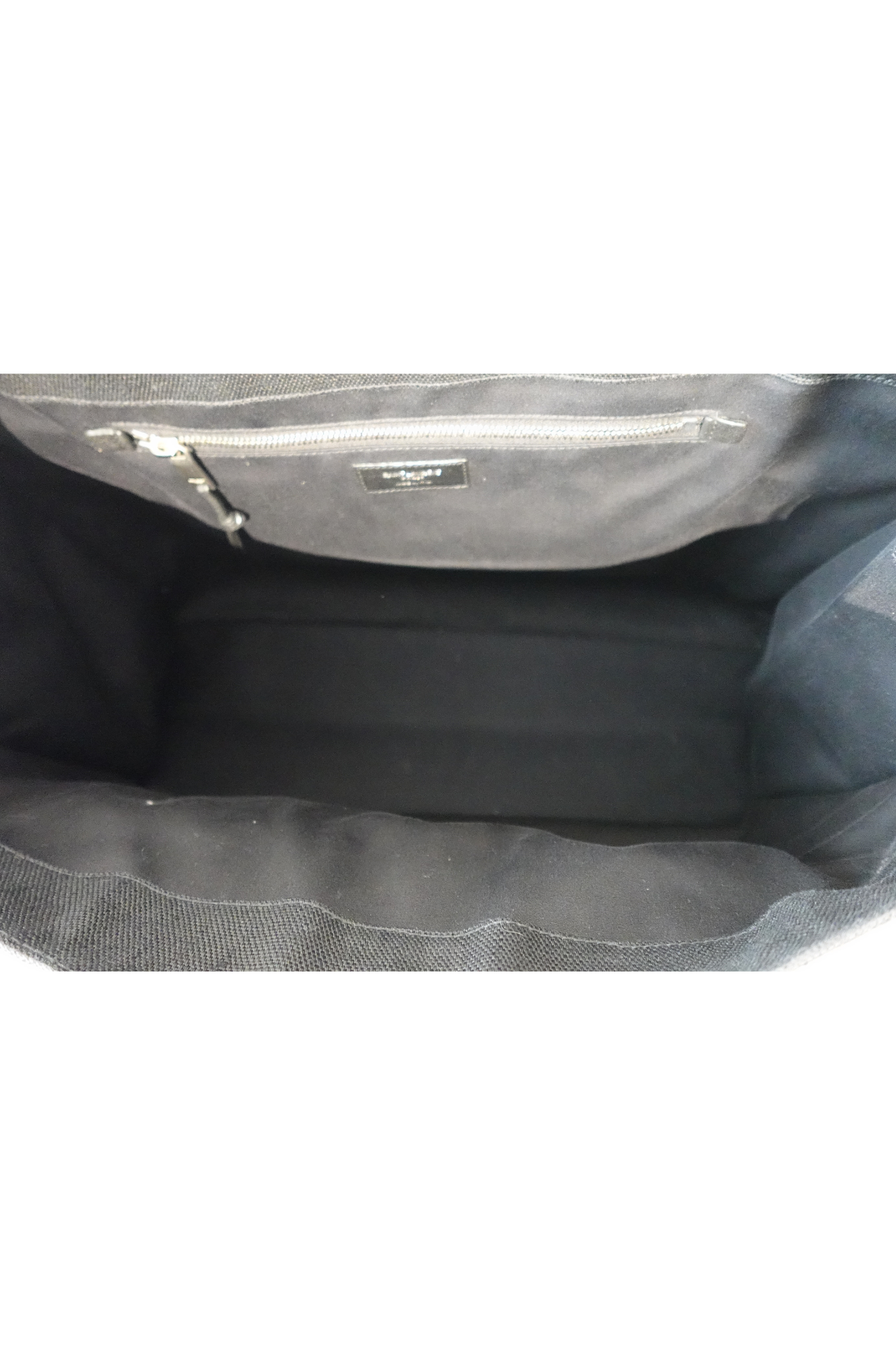Saint Laurent Raffia Rive Gauche Tote Black