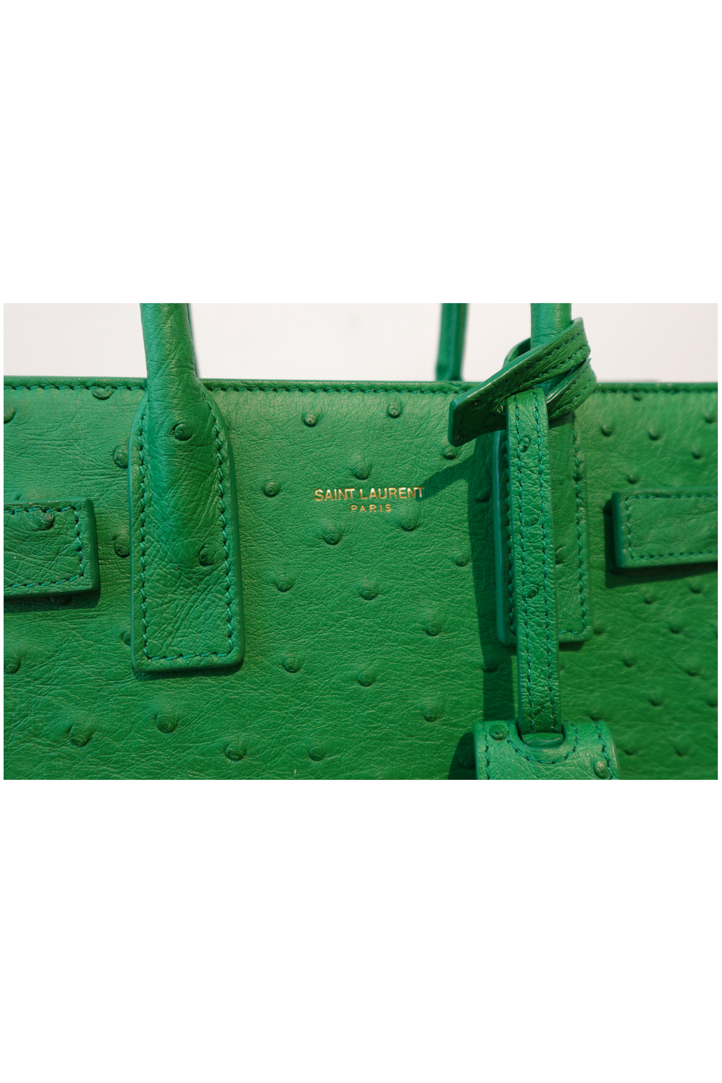 Sac De Jour In Ostriche Leather Green Nano - New Unworn