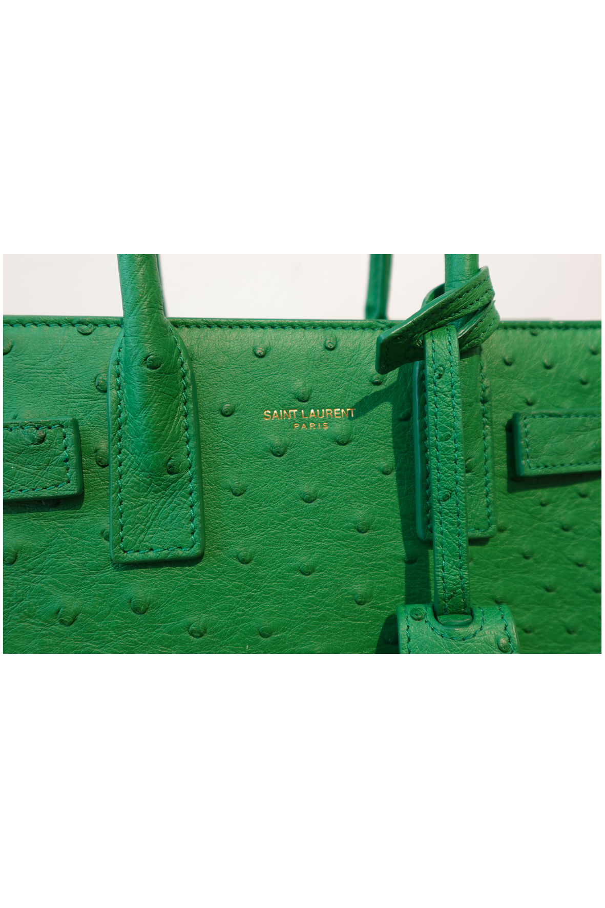 Sac De Jour In Ostriche Leather Green Nano - New Unworn