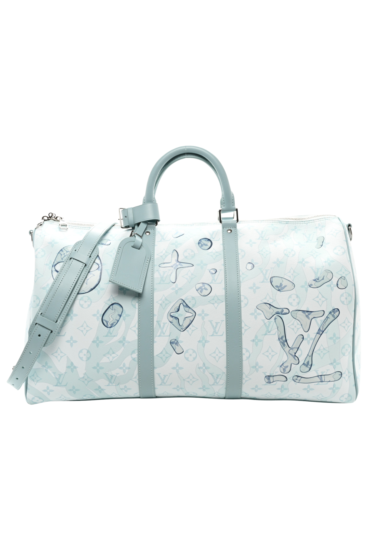 Louis Vuitton Monogram Aquagarden Keepall Bandouliere 50 Crystal Blue - Limited Edition
