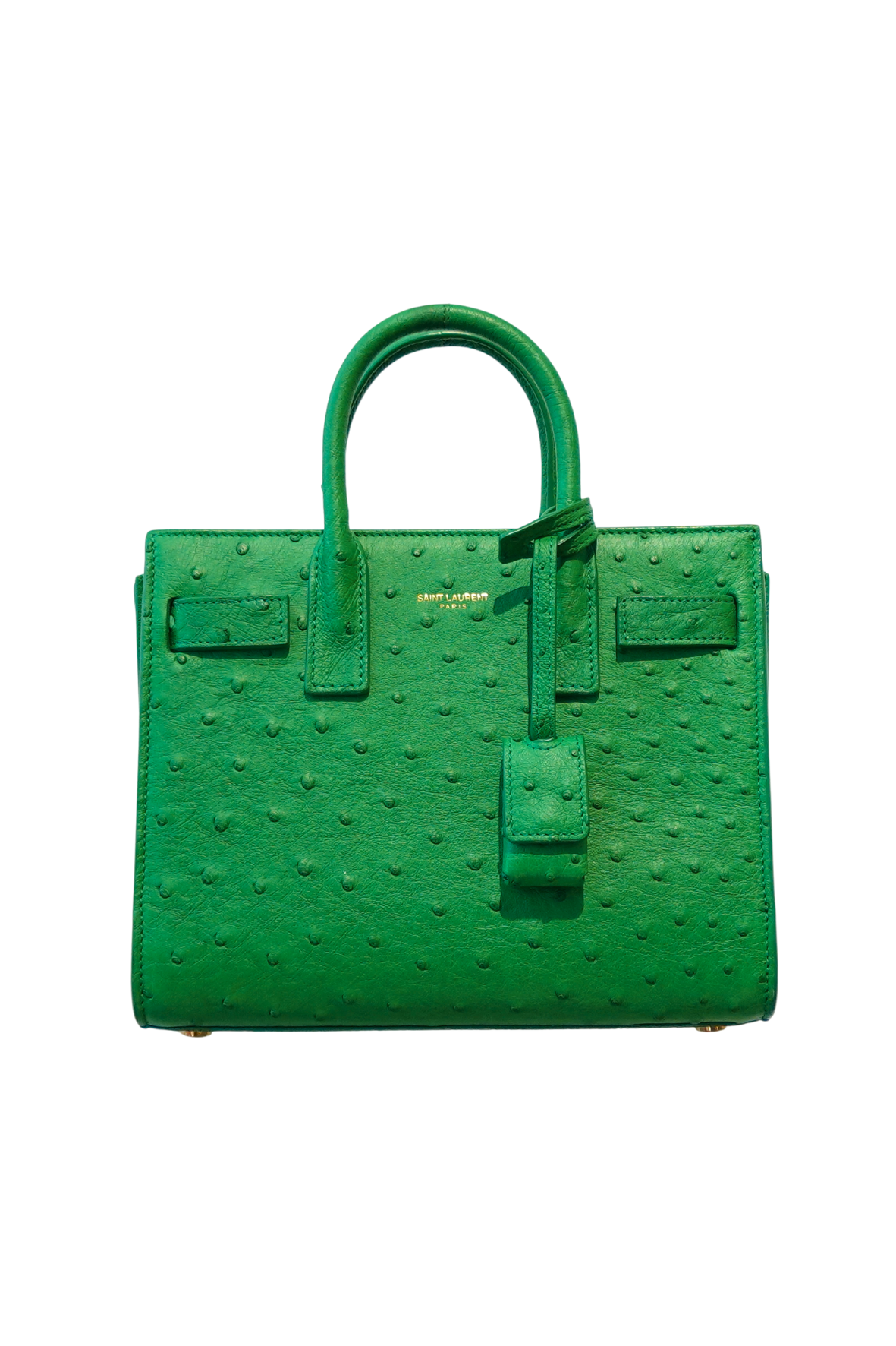 Sac De Jour In Ostriche Leather Green Nano - New Unworn